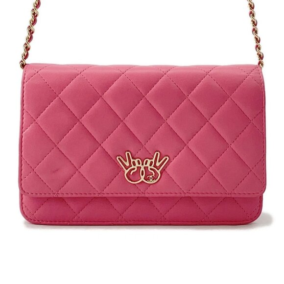 CHANEL Double piece Chain wallet Lambskin Pink A33814 - Picture 1 of 14